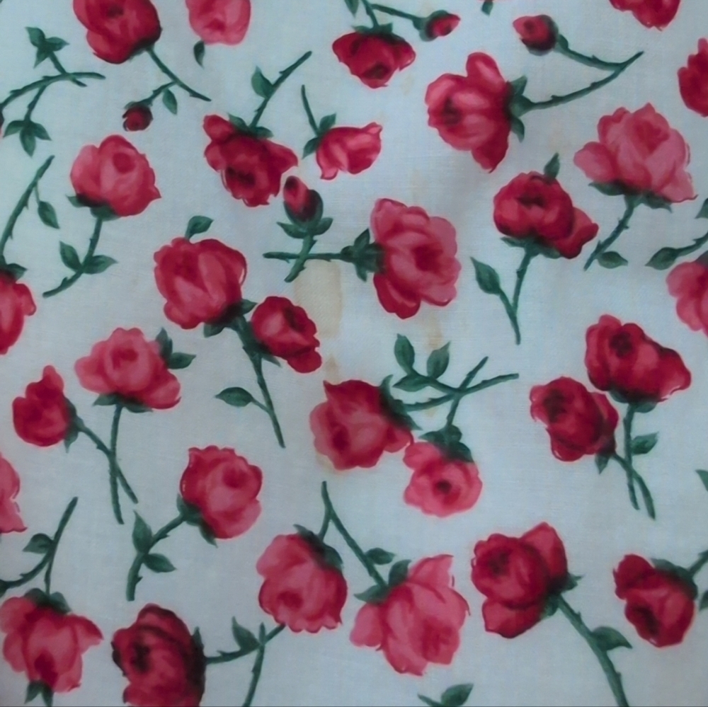 Moda Int'l Vintage Sleeveless Rose Patterned Belted A Line Dress - Picture 6 of 9